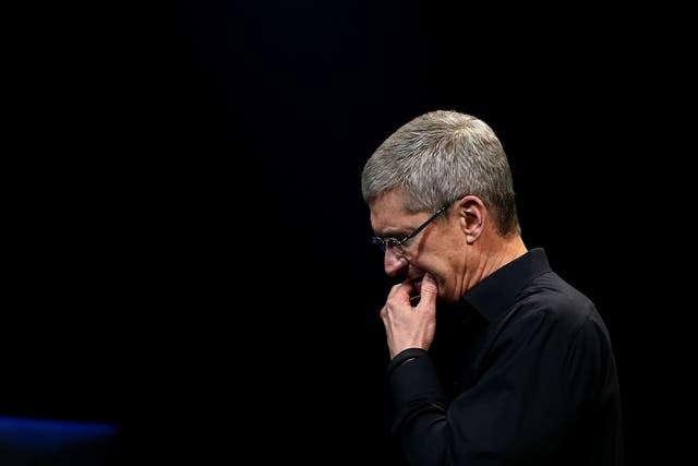 Tim Cook speaks during the Apple announcement of the iPad Air in 2013