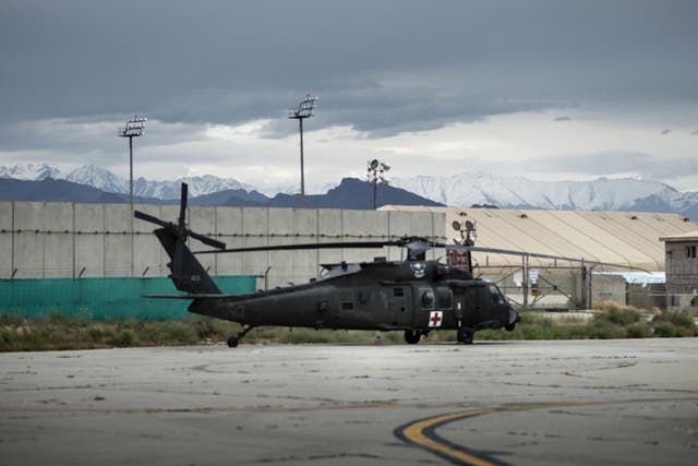 Bagram Airfield in the northeast of Afghanistan is frequently targeted by Taliban missile attacks 
