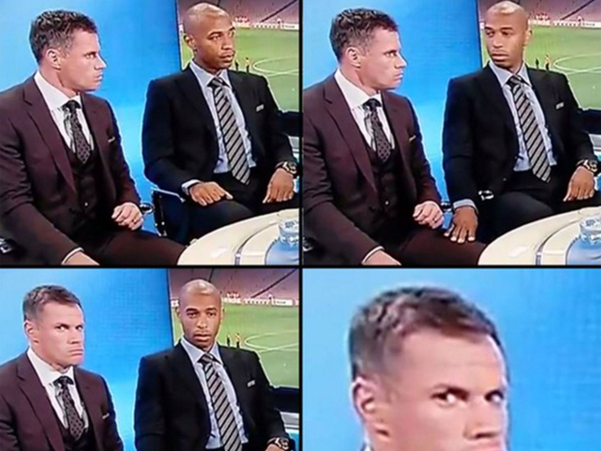 Thierry Henry and Jamie Carragher are delivered the news of Brendan Rodgers' sacking
