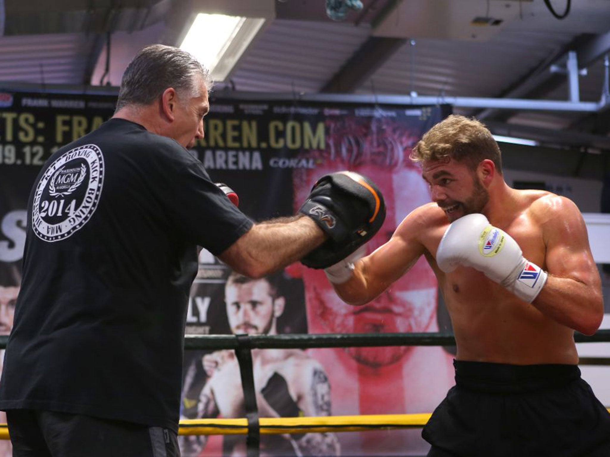 Billy Joe Saunders and his trainer Jimmy Tibbs before victory over Andy Lee at the weekend