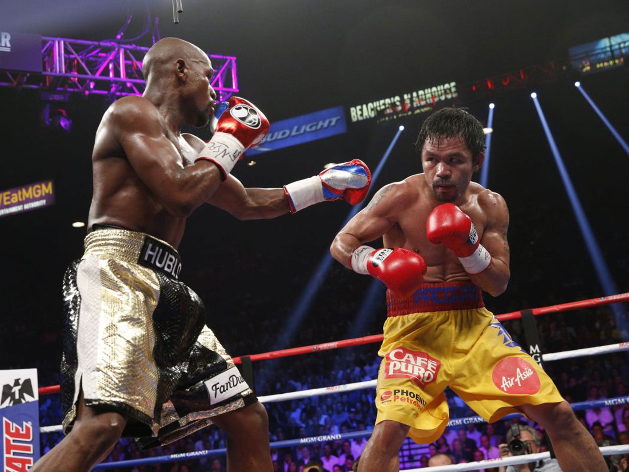 Floyd Mayweather was paid in excess of £100m to fight his nemesis Manny Pacquiao in Las Vegas