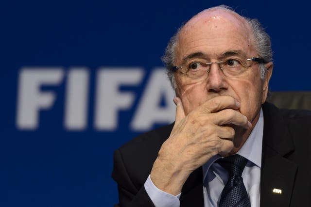 FIFA president Sepp Blatter attends a press conference