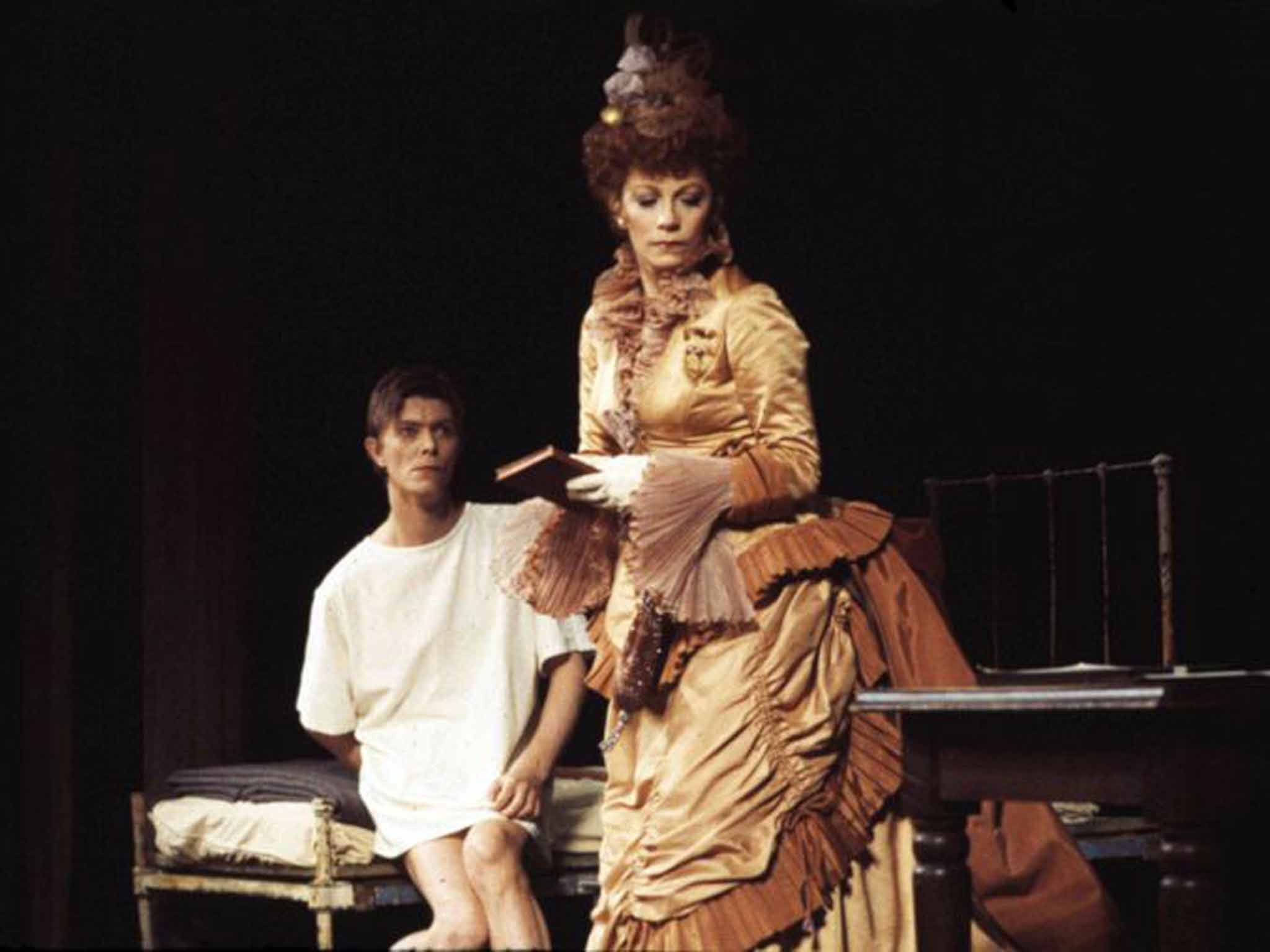 Elliott in rehearsal with David Bowie in 'Elephant Man' in New York in 1980