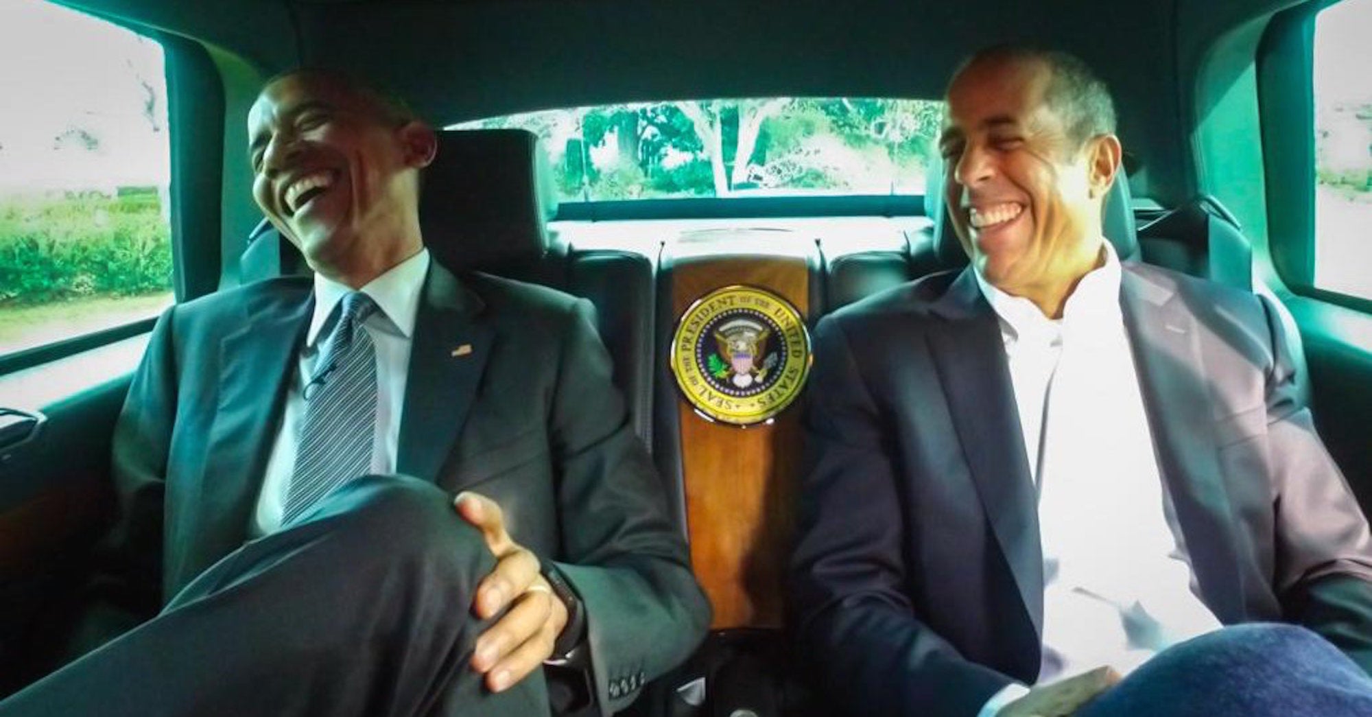 Jerry Seinfeld, right, with President Barack Obama