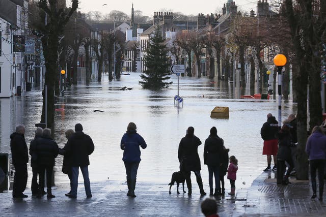 Flooding in Cockermouth after severe rain from Storm Desmond