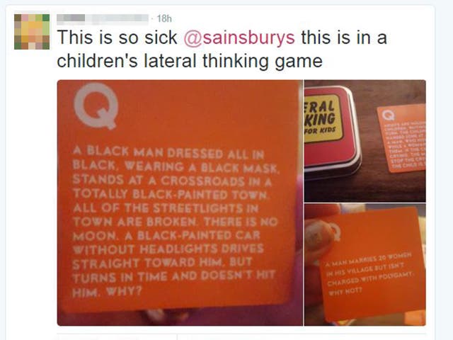 Sainsbury’s ‘lateral thinking’ kids’ game upsets customers with ‘sick ...