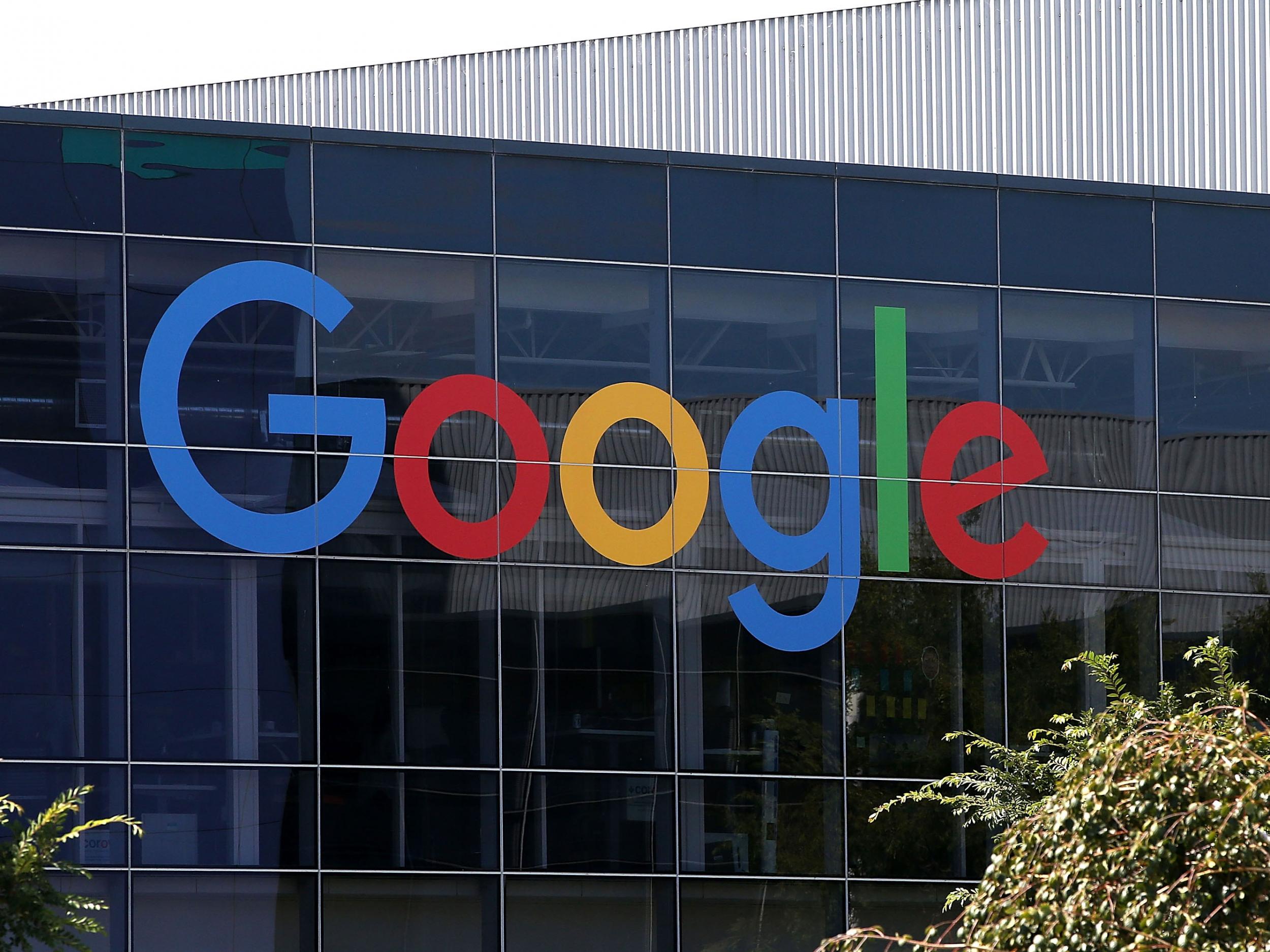 The new Google logo is displayed at the Google headquarters