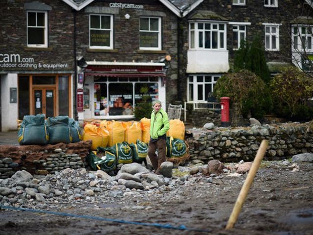 The village of Glenridding in Cumbria was flooded for the third time in three weeks yesterday, as Storm Eva moved in from the Atlantic