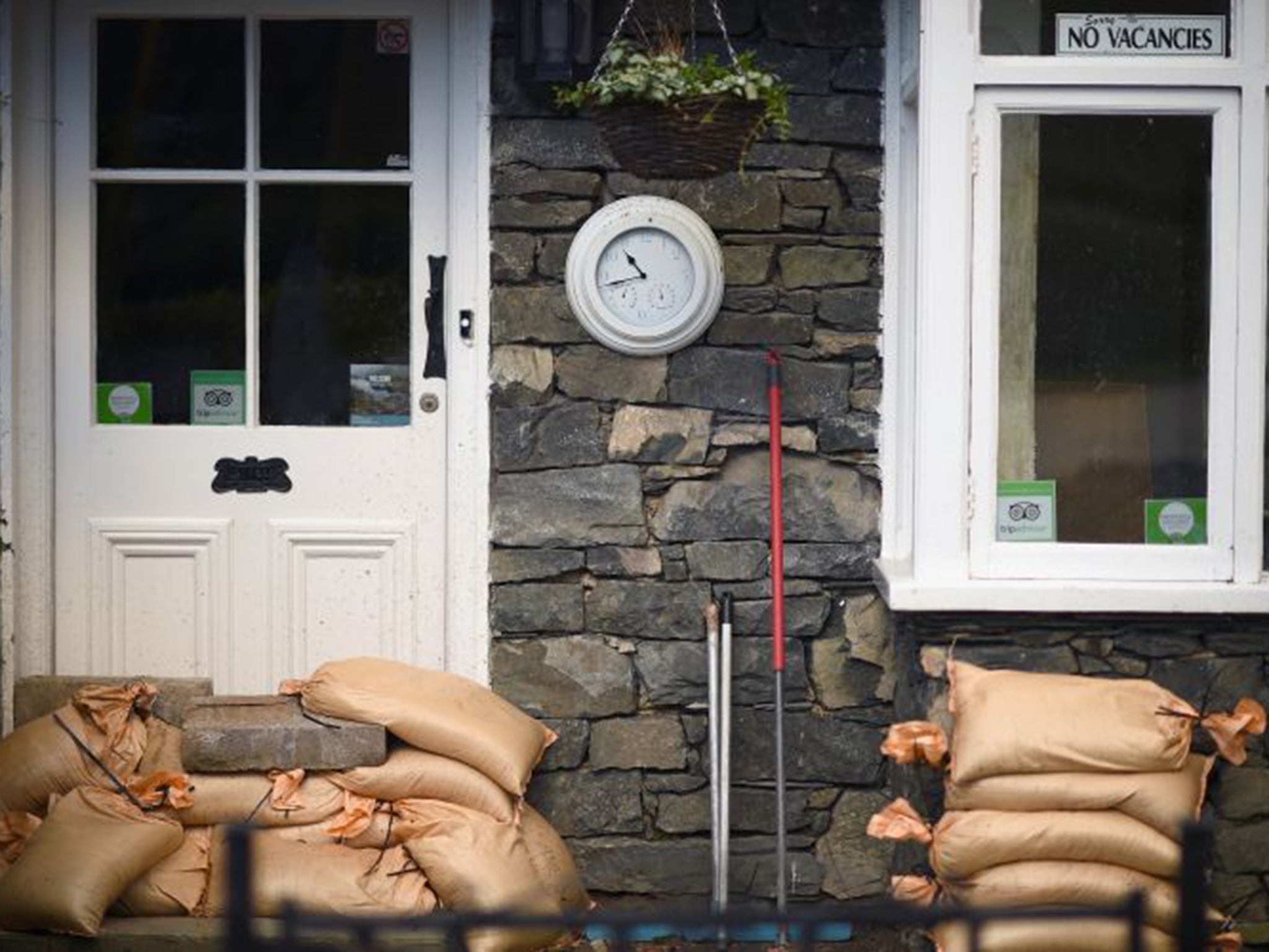 The village of Glenridding in Cumbria was flooded for the third time in three weeks yesterday, as Storm Eva moved in from the Atlantic