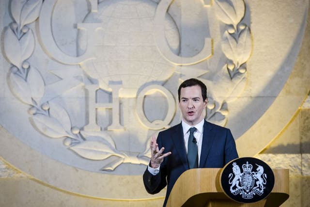 Chancellor of the Exchequer George Osborne delivers a speech on his spending review at GCHQ in Cheltenham
