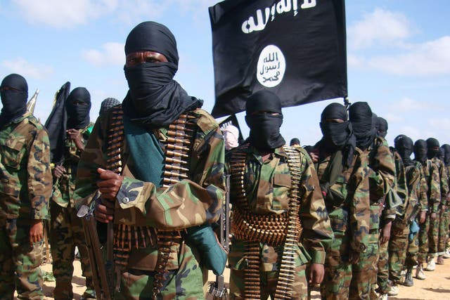 Somali Al-Shebab fighters gather