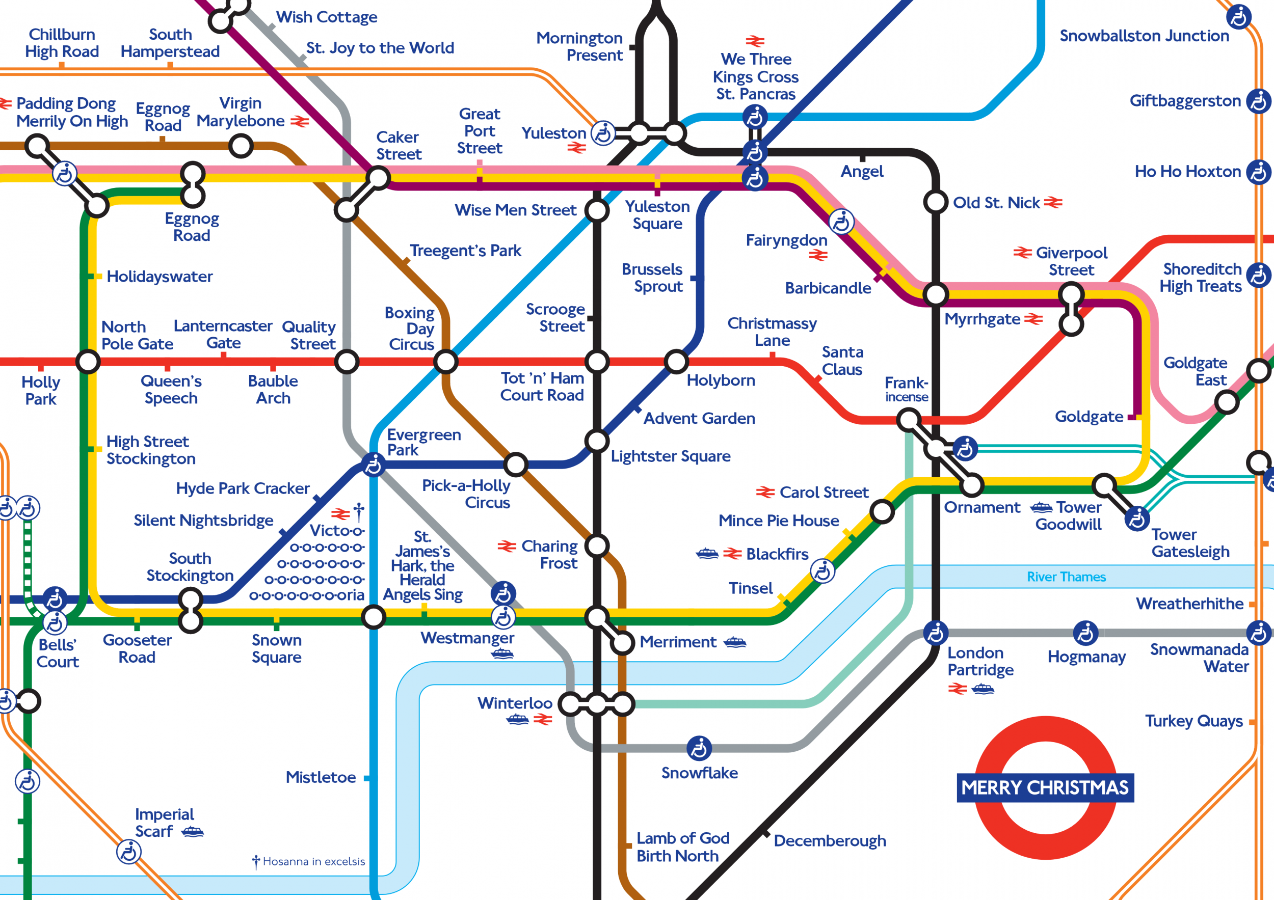 Pick-a-Holly Circus: London Underground map given Christmas makeover ...