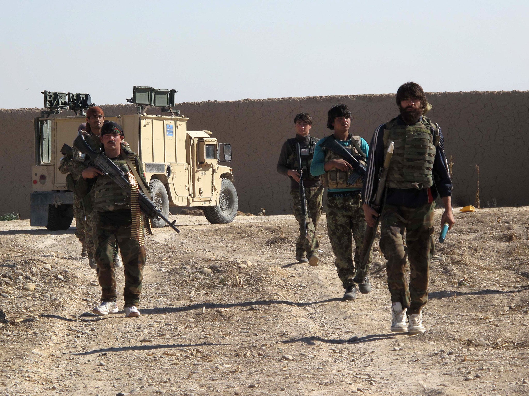 Afghan National Army (ANA) soldiers in Helmand Province