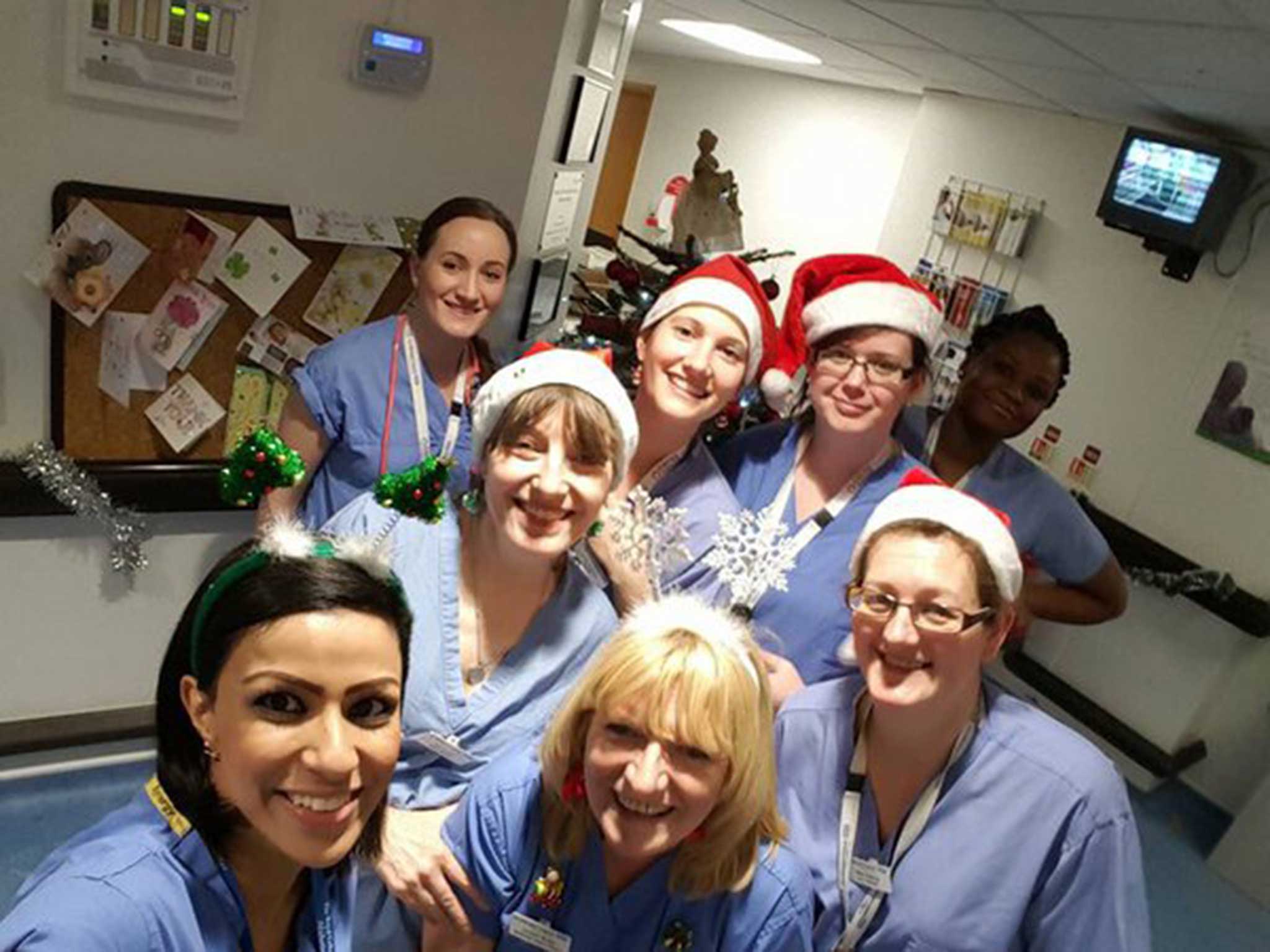 #NHSworkingXmas: Doctors, nurses and hospital staff tweet photographs