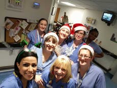 Medics, doctors and nurses tweet photos of working Christmas Day