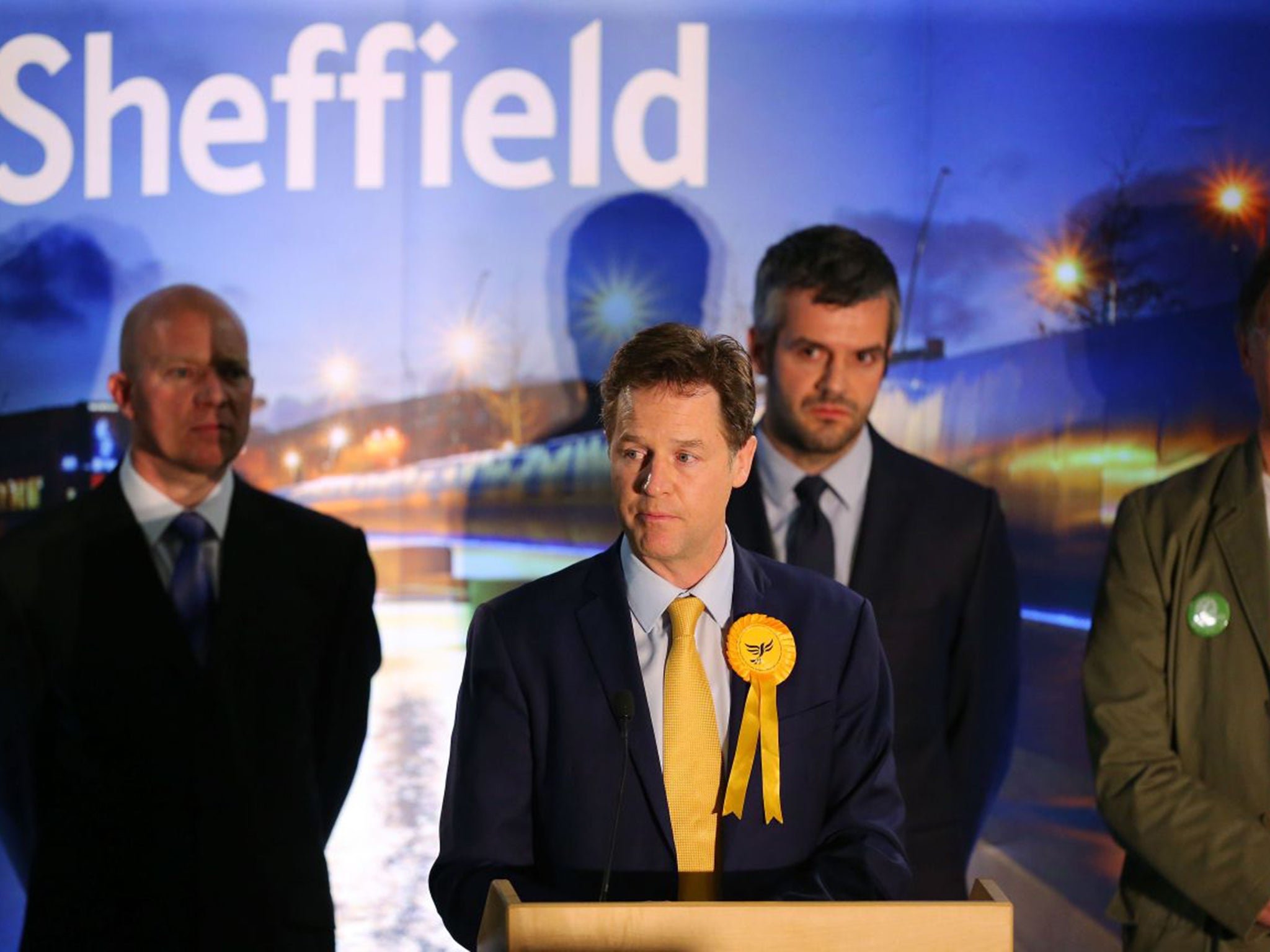 Defeated party leaders Ed Miliband, top, and Nick Clegg