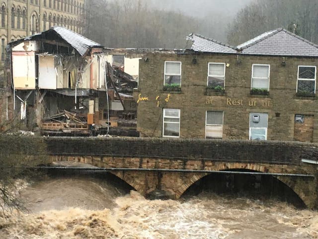 Locals are concerned the bridge may have collapse due to the sheer weight of water