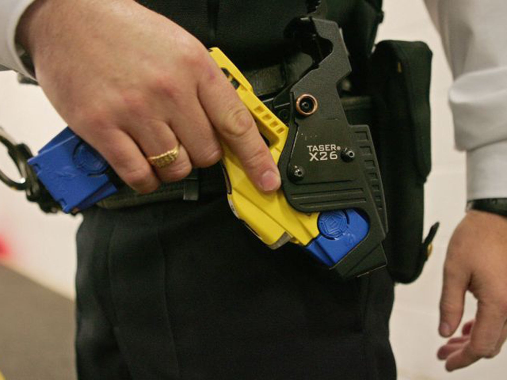 A police-issue Taser, the use of which increased between 2010 and 2014 from 6,238 incidents to 9,196