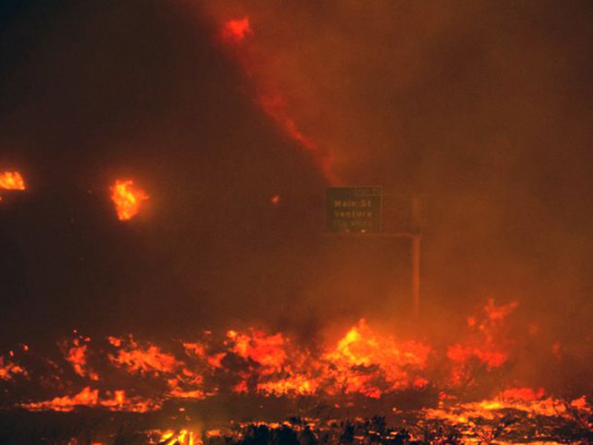 The wind-whipped wildfire forced dozens of homes to be evacuated in California