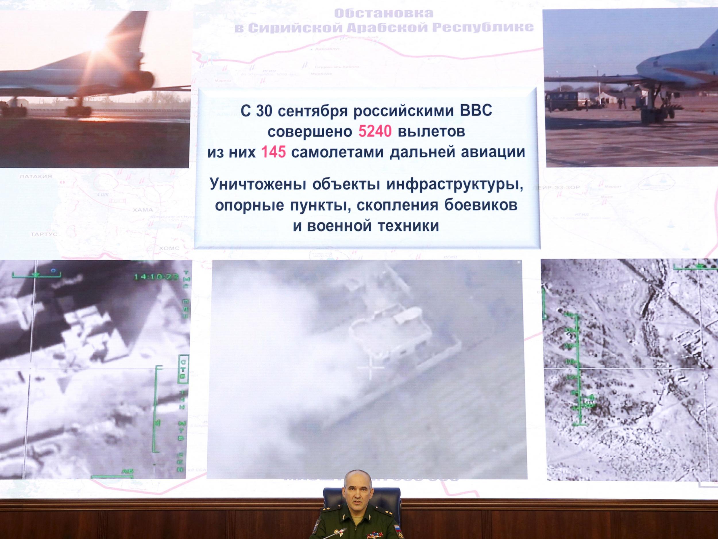 Lieutenant General Rudskoy briefs journalists on the air strikes