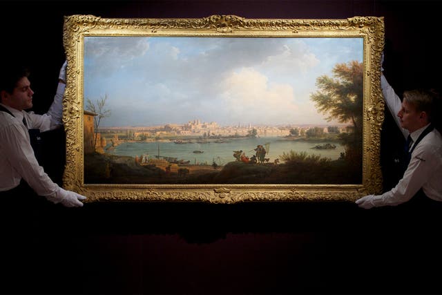 ‘View of Avignon from the right bank of the Rhone’ by Claude-Joseph Vernet
Painted in 1782, it was offered for auction two centuries ago and exhibited just once since before it was sold in 2013 for £5.3m. No offer from the UK was forthcoming