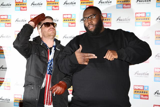 El-P, left, and Killer Mike attend the NME Awards at Brixton Academy in London, England.