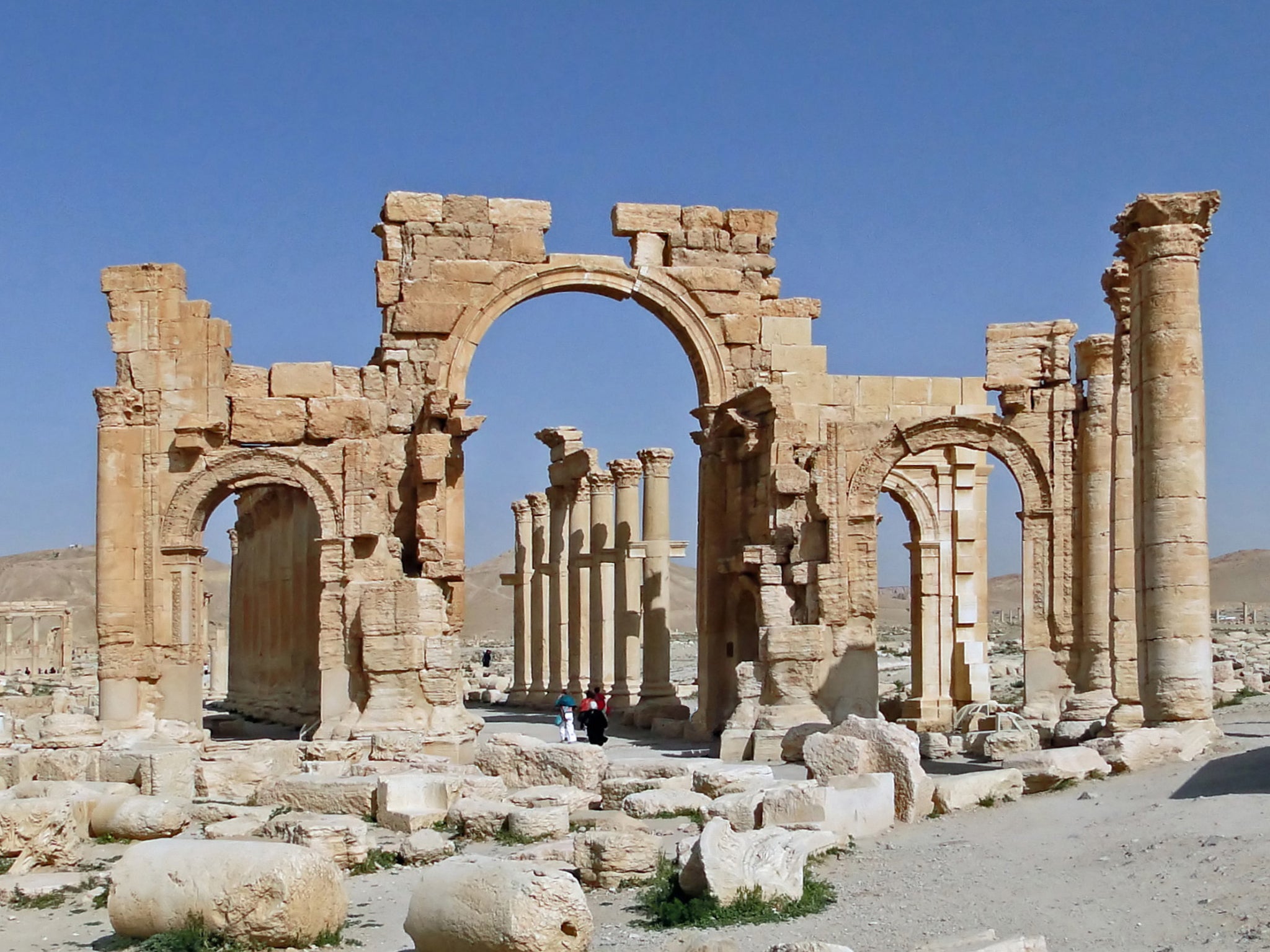 Palmyra's historic monumental arch.