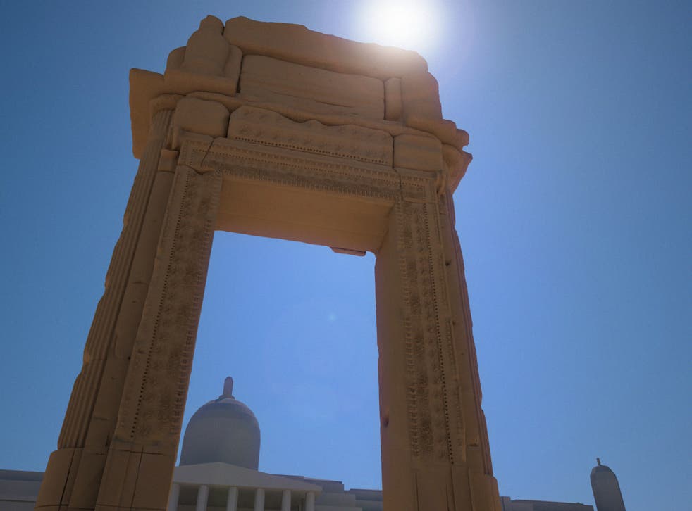 Digital renderings of the proposed Syrian arch of Palmyra