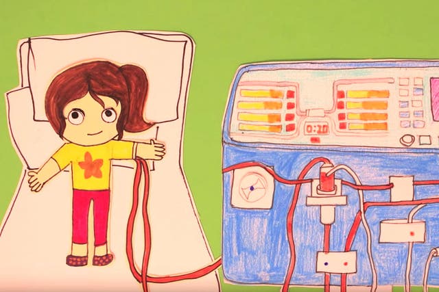 Children on the kidney ward at GOSH worked with an animator to create a video explaining the process of dialysis and kidney transplants