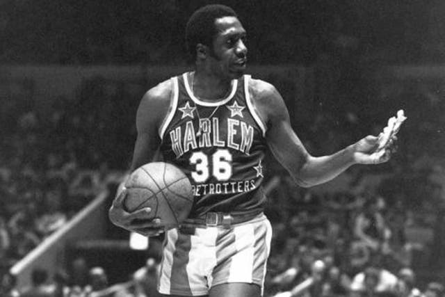 Lemon offers a pretzel to the referee; he was 'the most awesome, incredible, sensational player I've ever seen,' said Wilt Chamberlain