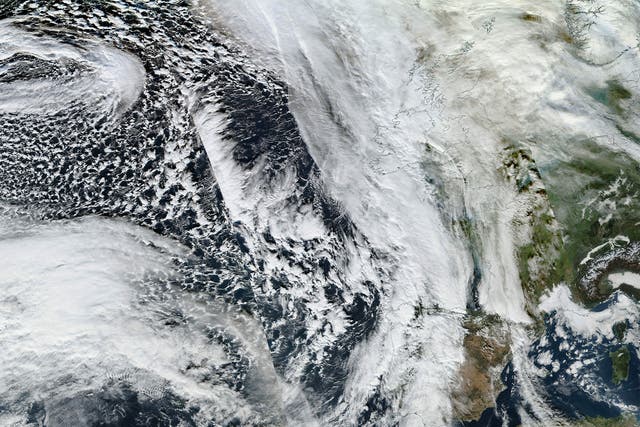 Satellite image shows Storm Frank approaching Britain