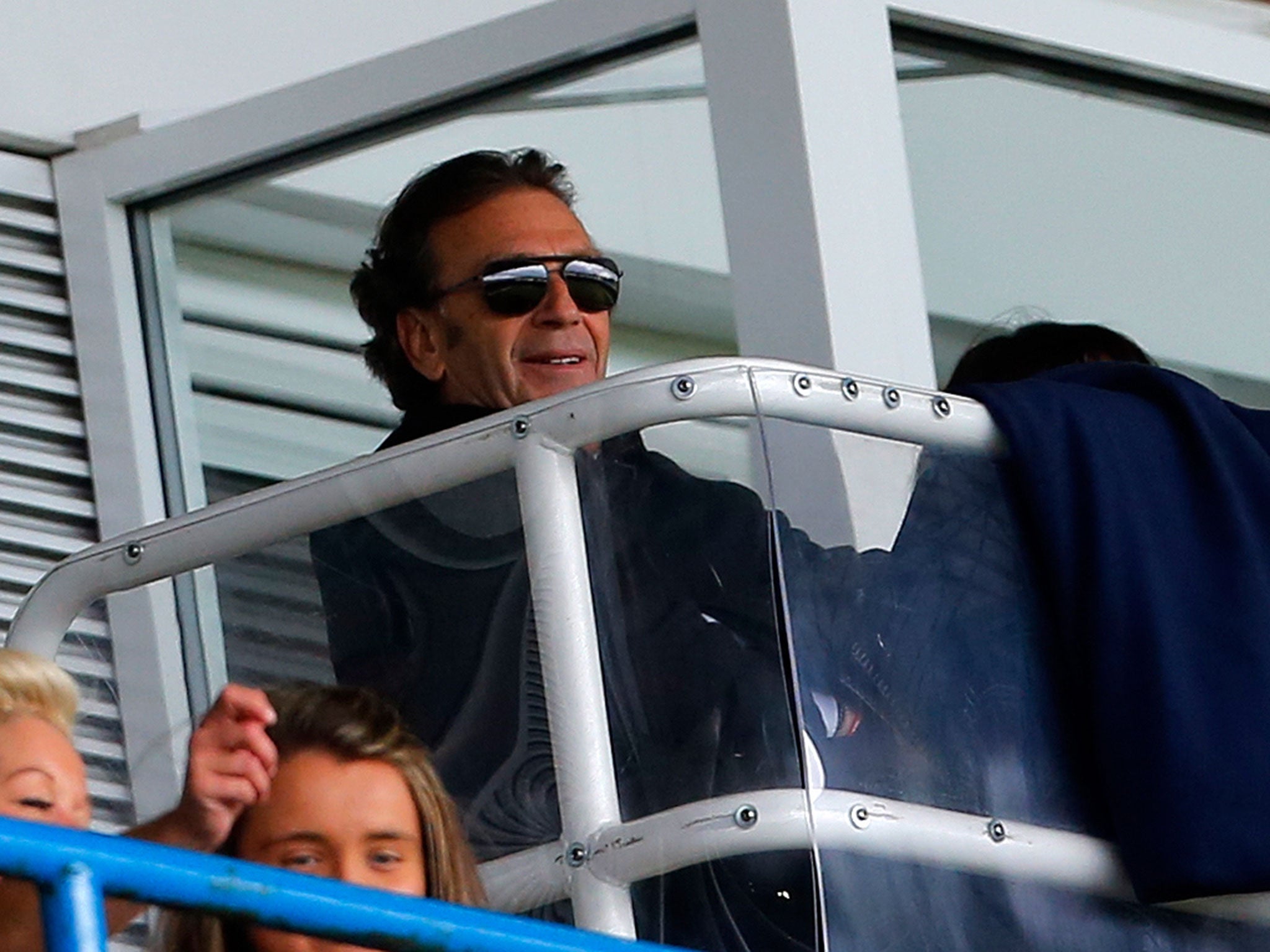 Leeds owner Massimo Cellino looks on from the touchline