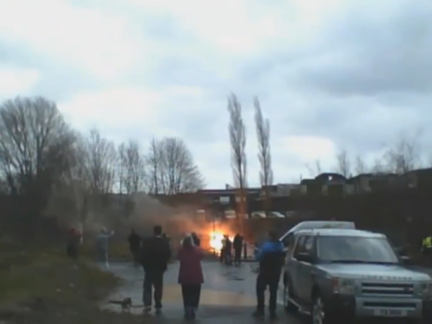 Gas explosion filmed in Greater Manchester after floodwater ruptures pipes