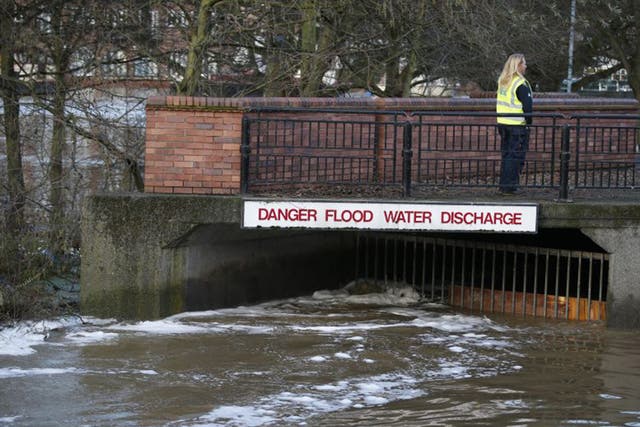 The River Foss flood barrier is pictured in York, December 29