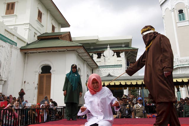 Nur Elita  received five strokes of the cane for having pre-marital sex with her boyfriend, according to local media. Aceh is the only province in Indonesia, the world's most populous Muslim country, where Islamic law is implemented