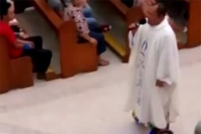 Video footage of the priest riding the hoverboard has been viewed more than 430,000 times