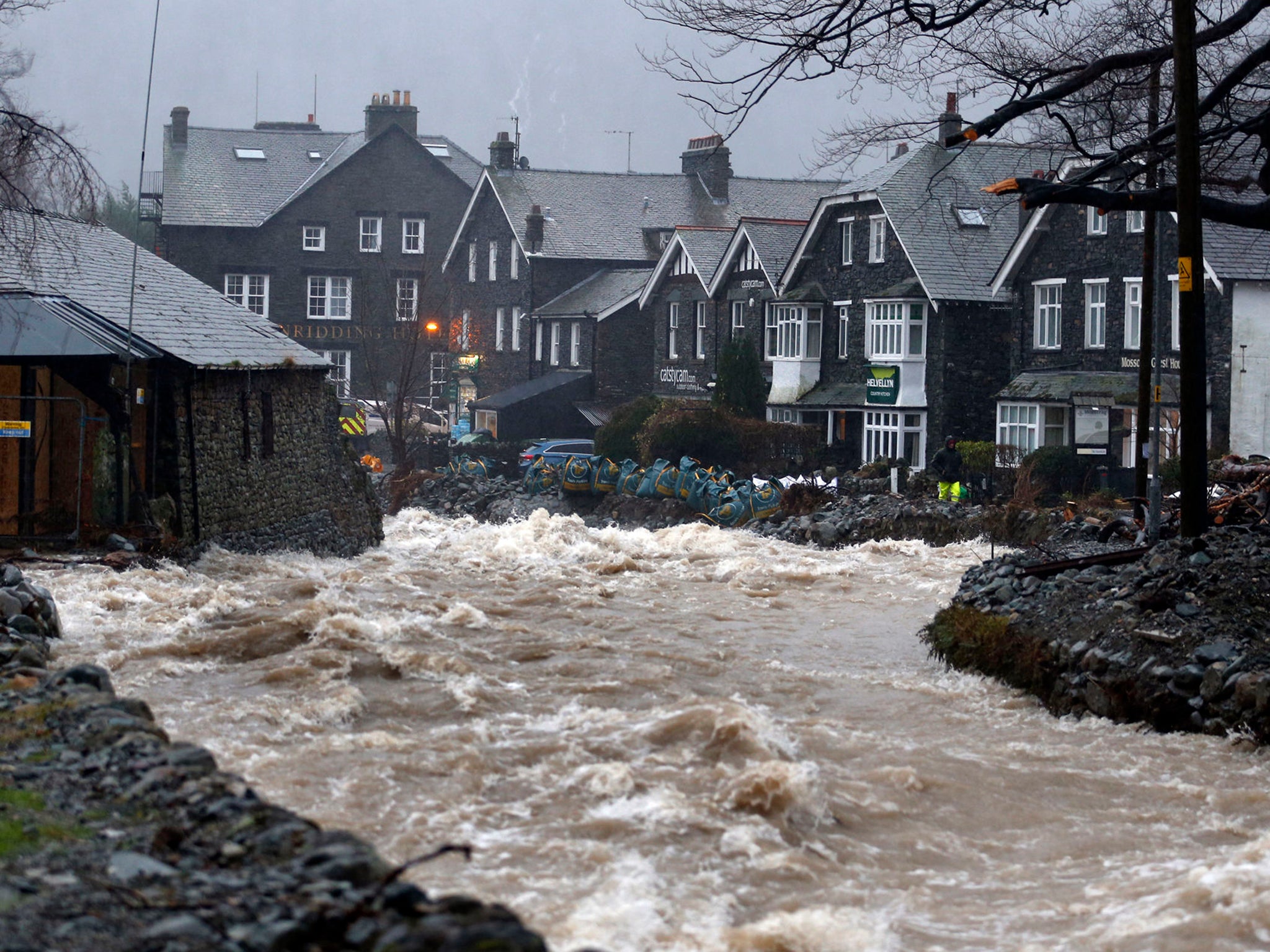 A view of the Ulls Water in Glenridding, Ullswater, Cumbria, as Storm Frank begins to batter the UK on its way towards flood-hit areas.