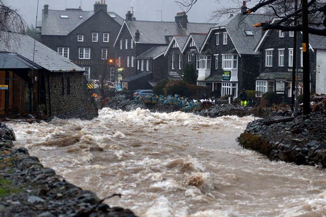 A view of the Ulls Water in Glenridding, Ullswater, Cumbria, as Storm Frank begins to batter the UK on its way towards flood-hit areas.