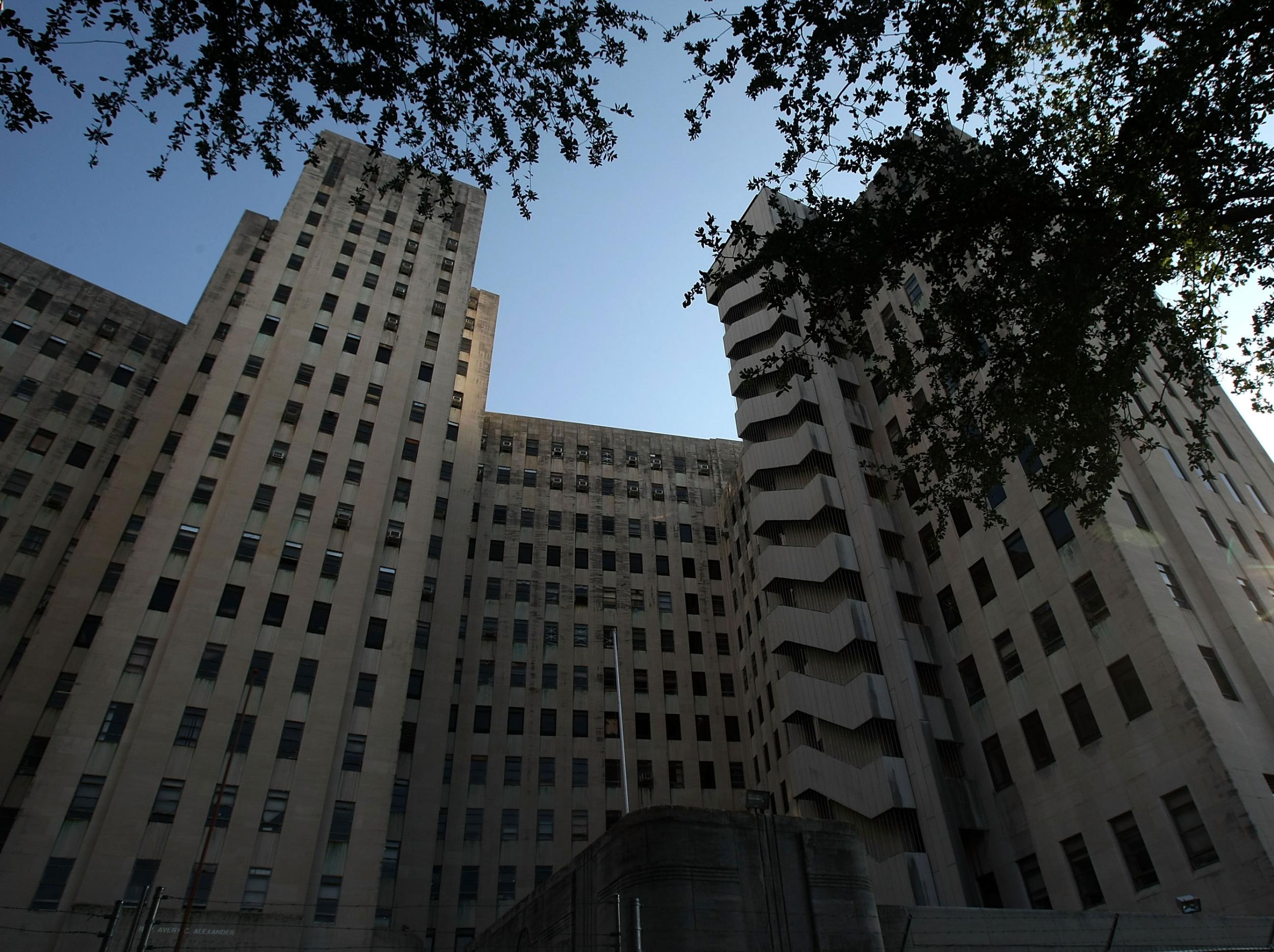 Just one light glowed in this huge, abandoned hospital