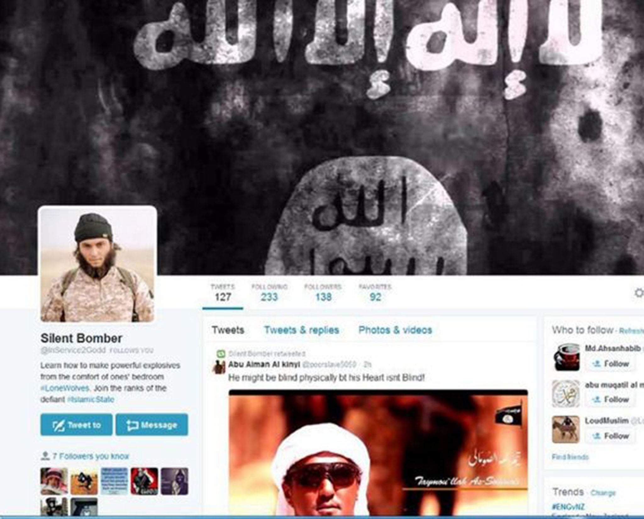 Mohammed Rehman used a 'Silent Bomber' Twitter profile to ask for advice on his terror plot (Thames Valley Police)