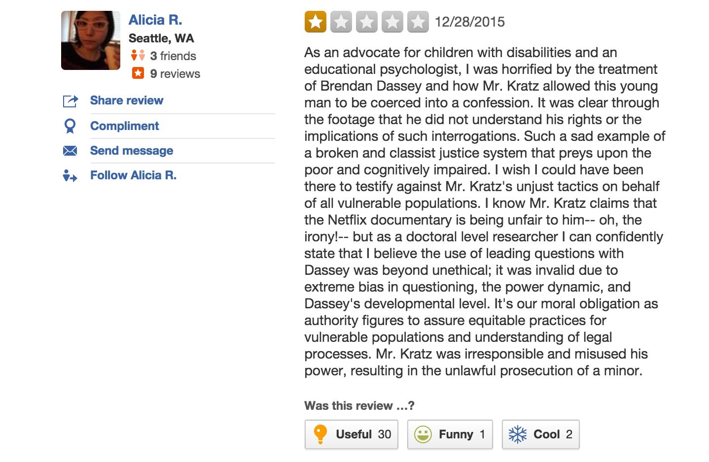 Making a Murderer fans flood prosecutor's Yelp page with negative