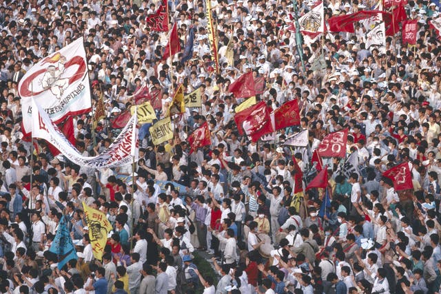 A 2007 student demonstration commemorating the 1980 Kwangju Massacre