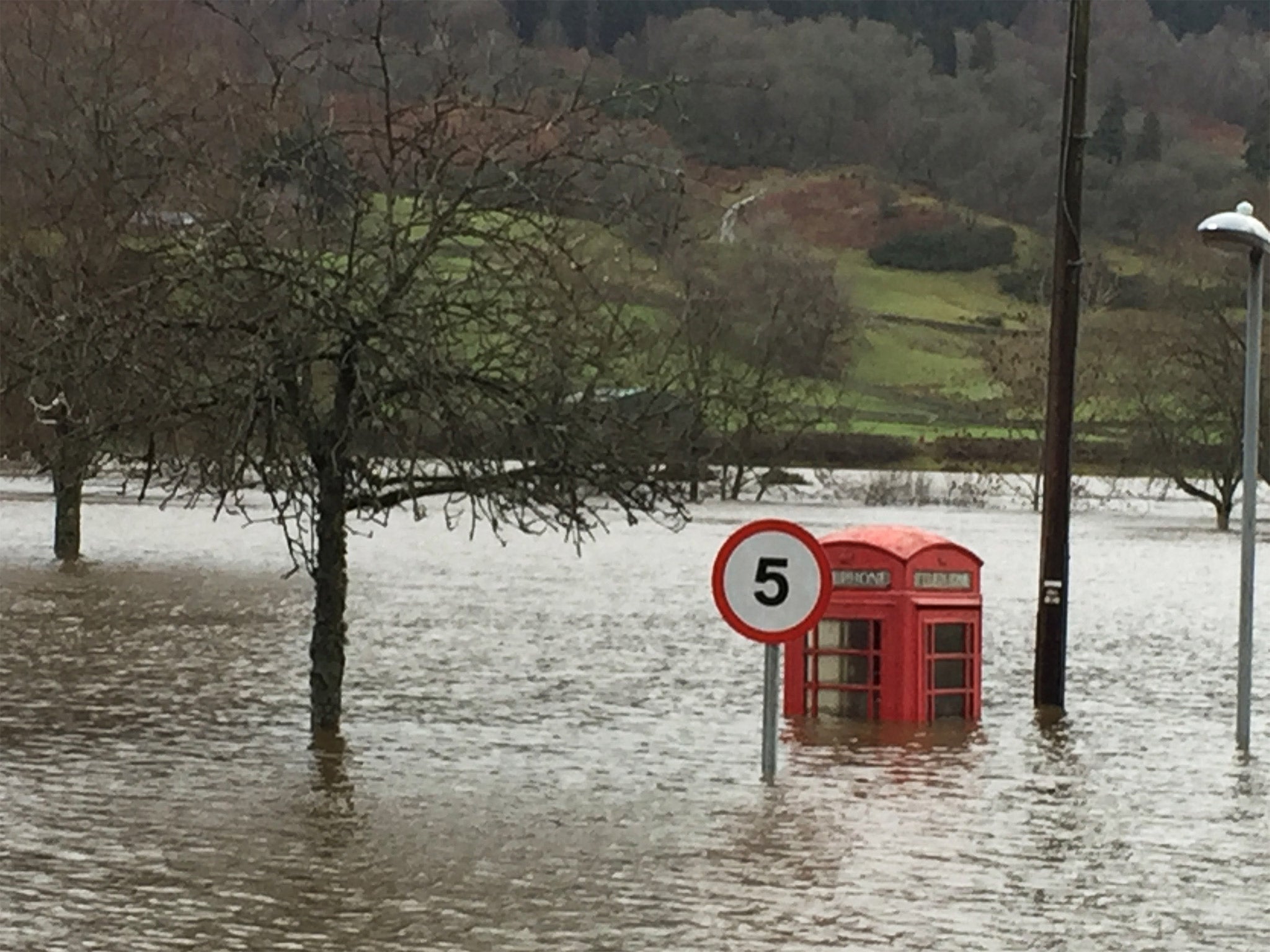 &#13;
Flooding in the village of Aberfeldy, Perthshire, Scotland &#13;