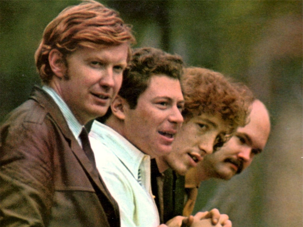 The Blue Velvet Band, from left to right: Jim Rooney, Eric Weissberg, Richard Greene and Keith