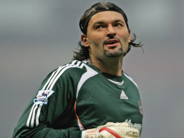 Srnicek in 2006, during his second stint at St James’ Park; he will always be a folk hero on Tyneside