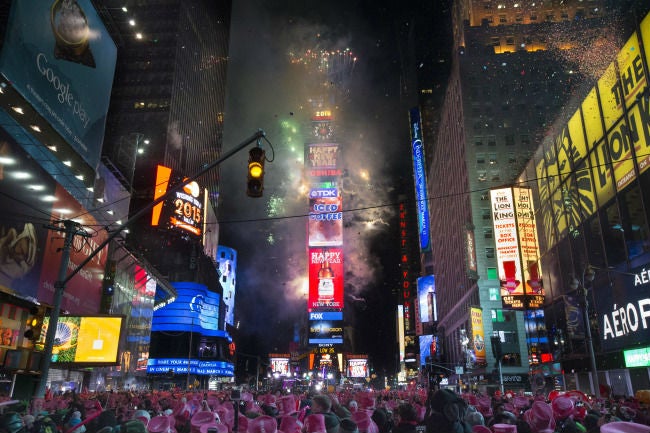Around 6,000 police officers will be on duty in the Times Square area