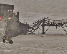 150-year-old Birnbeck Pier in Weston-super-Mare collapses into the sea
