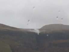 Watch Storm Frank invert a waterfall in Ireland