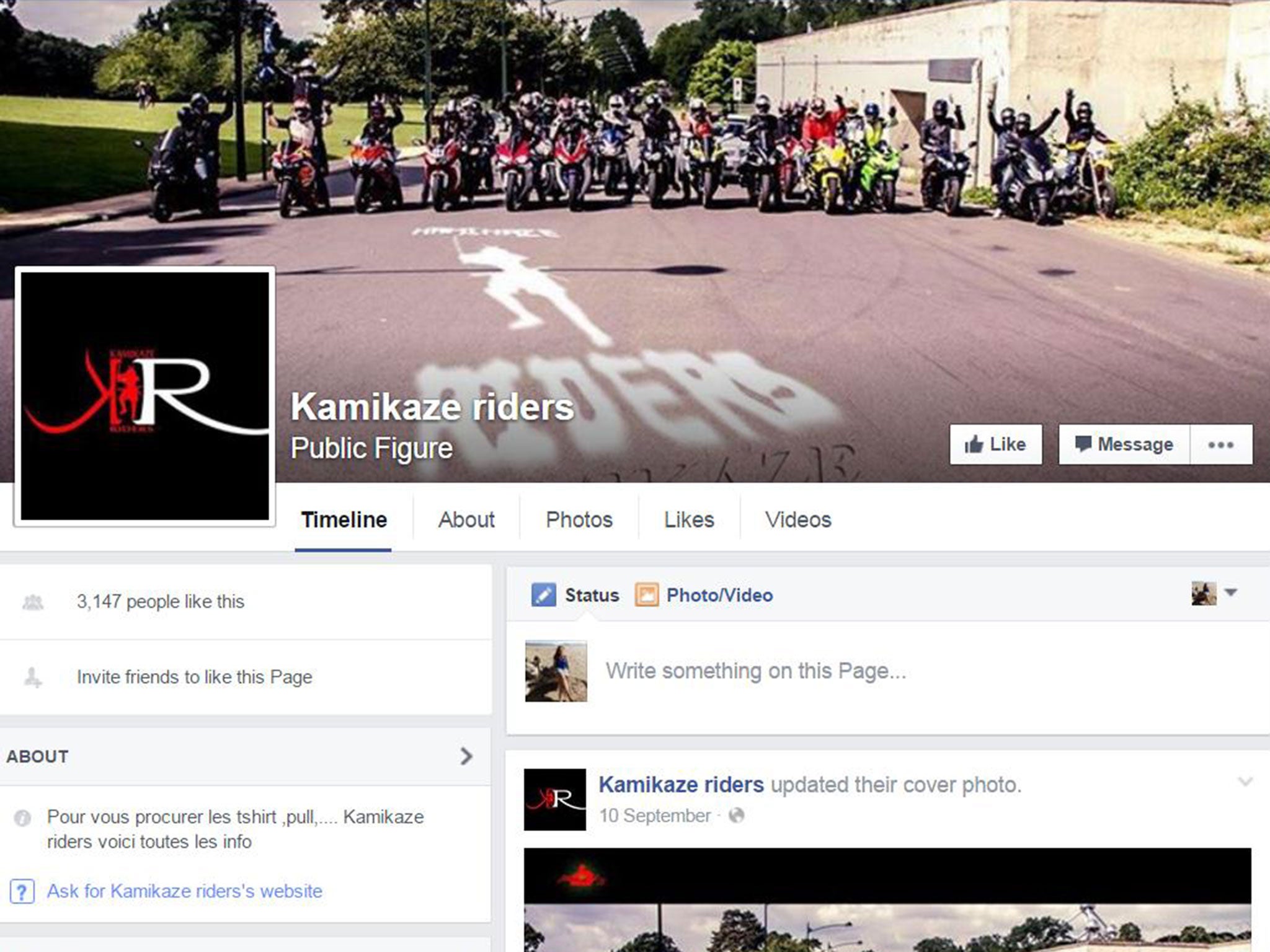 A member of the Kamikaze riders said the group was not a gang or linked to terrorism.