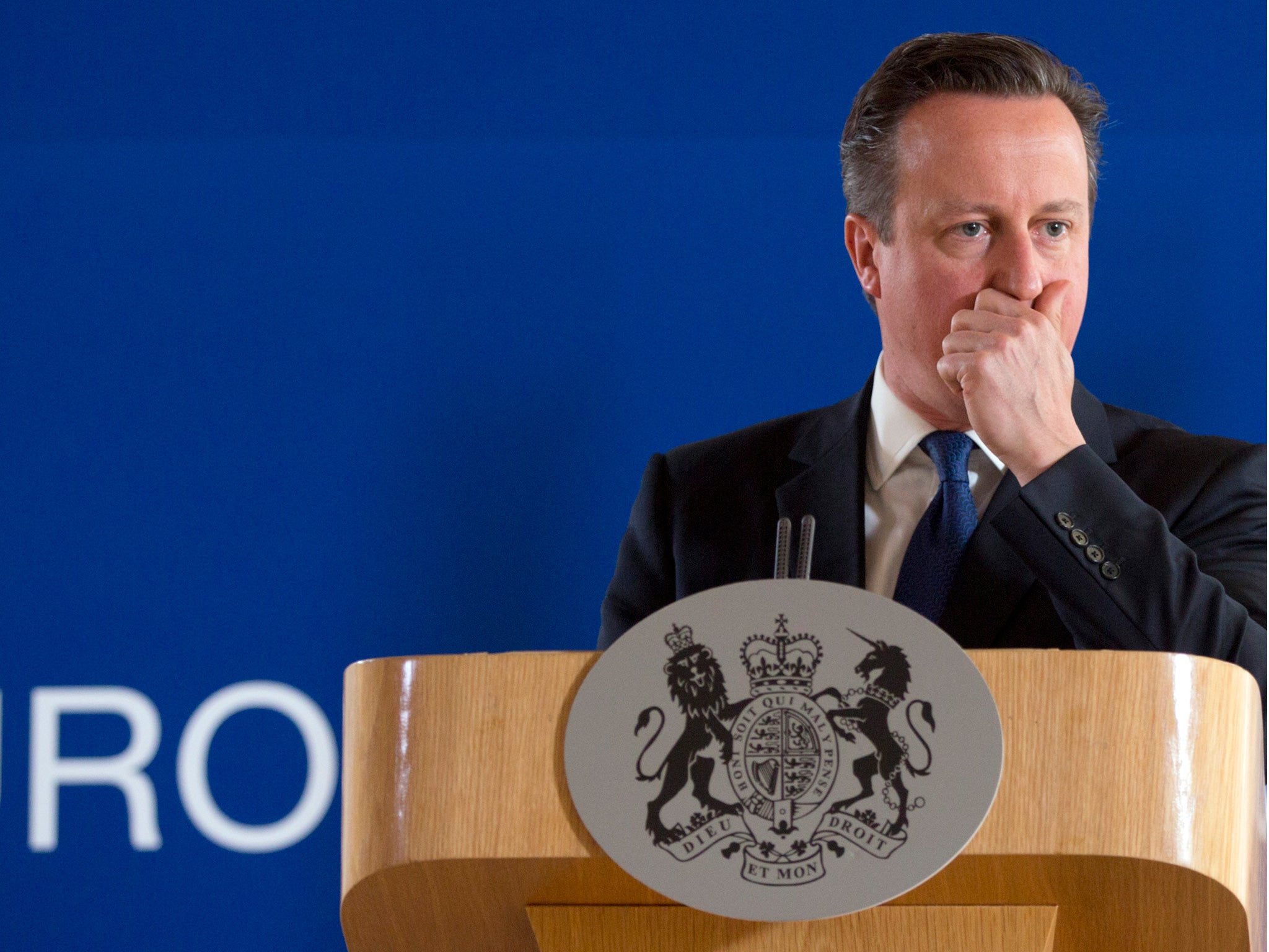David Cameron during a media conference after an EU summit in Brussels